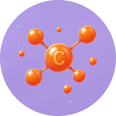 Molecule icon representing superfood ingredients